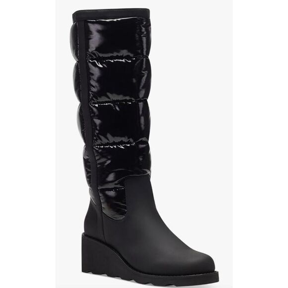 INC Womens Hiliah Patent Puffy Knee-High Boots - Picture 1 of 8